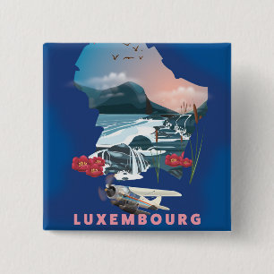 Luxemburg illustriertes Reiseplakat. Button
