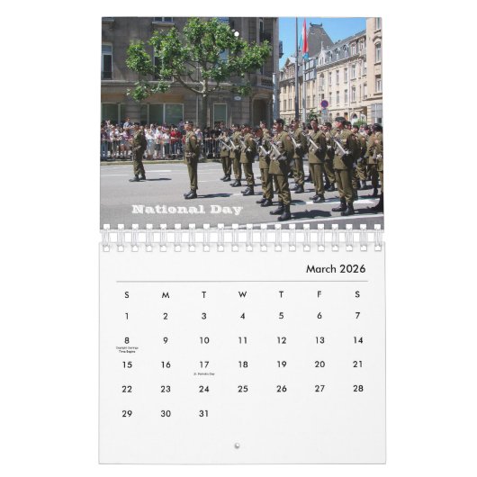 Luxemburg Kalender (Mär 2026)