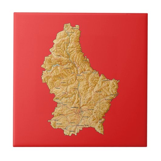 Luxemburg Karte Fliese (Vorderseite)