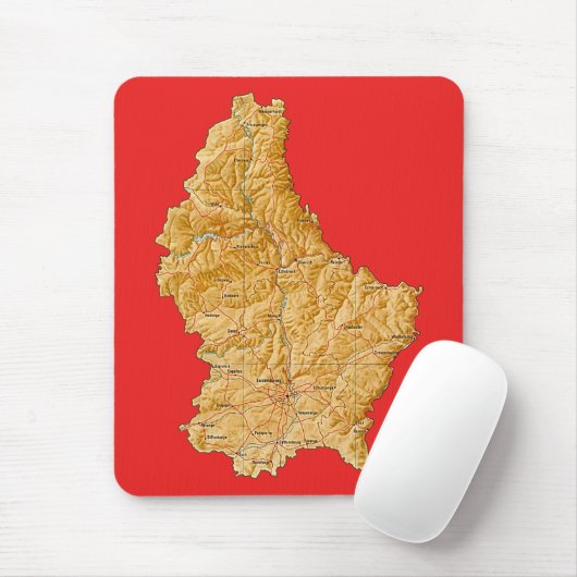 Luxemburg Karte Mousepad (Mit Mouse)