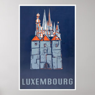 Luxemburg Kunst Europäisches Reiseplakat Vintage Poster