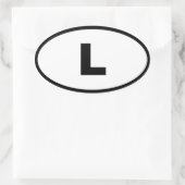 Luxemburg - L - Europäische Ovaler Aufkleber (Tasche)
