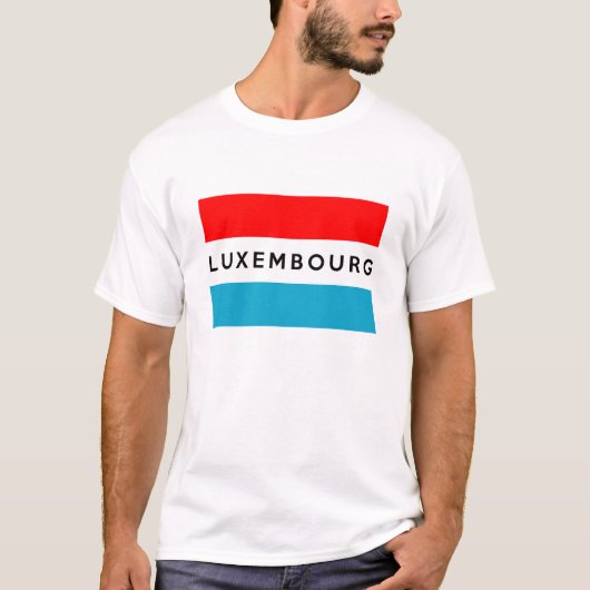 Luxemburg-Landesflaggesymbol-Namentext T-Shirt (Vorderseite)
