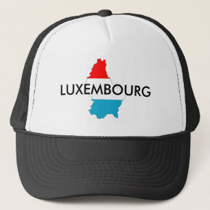 Luxemburg-Landflaggen-Kartenform-Silhouette Truckerkappe