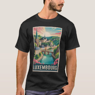 Luxemburg Landschaft Illustration Reise Kunst Retr T-Shirt