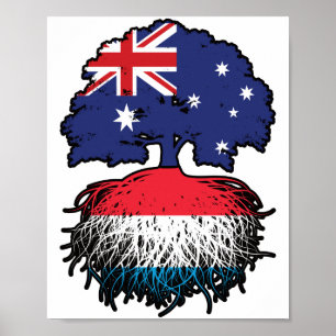 Luxemburg Luxemburgischer Australischer Tree Poster