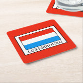 Luxemburg Rechteckiger Pappuntersetzer (angewinkelt)