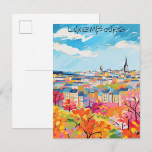 Luxemburg Reise Stadt Malerei Ästhetik Postkarte