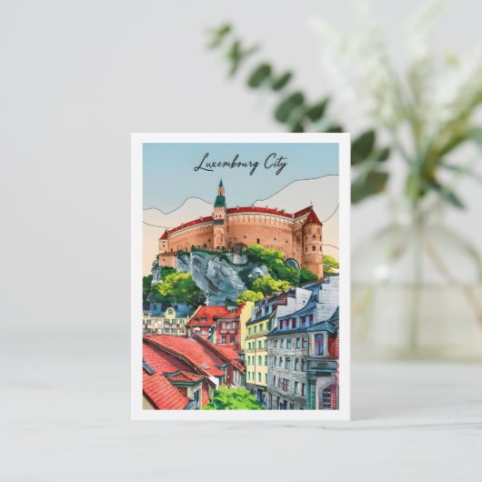 Luxemburg Stadt Berühmter Reiseort Postkarte (Stehend Vorderseite)