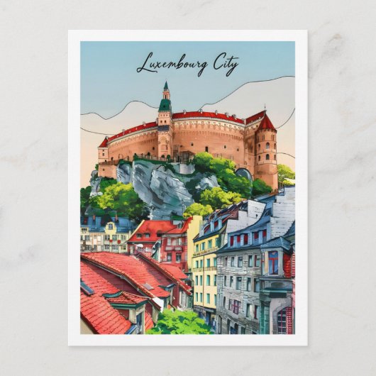 Luxemburg Stadt Berühmter Reiseort Postkarte (Vorderseite)