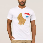Luxemburg T - Shirt Flag Herz und Karte (Vorderseite)