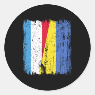 Luxemburg Ukraine Halbflagge Luxemburgisch Ukraini Runder Aufkleber