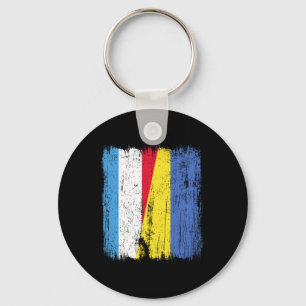 Luxemburg Ukraine Halbflagge Luxemburgisch Ukraini Schlüsselanhänger
