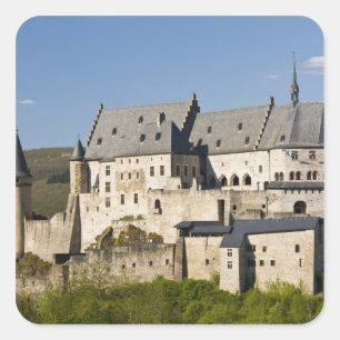 Luxemburg, Vianden. Vianden Chateau (b. 15. Quadratischer Aufkleber