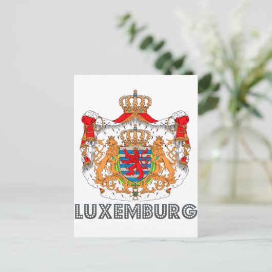 Luxemburger Emblem Postkarte (Stehend Vorderseite)