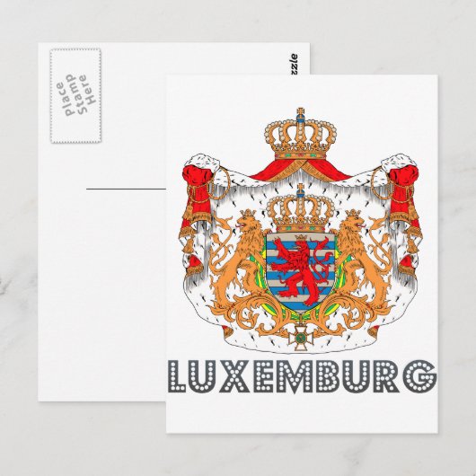 Luxemburger Emblem Postkarte (Vorne/Hinten)