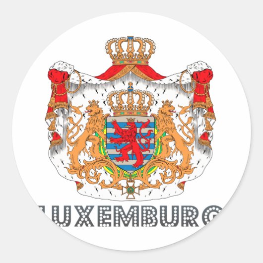 Luxemburger Emblem Runder Aufkleber (Vorderseite)