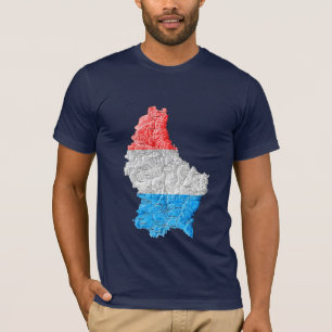 Luxemburger Flagcolor-Map-T - Shirt