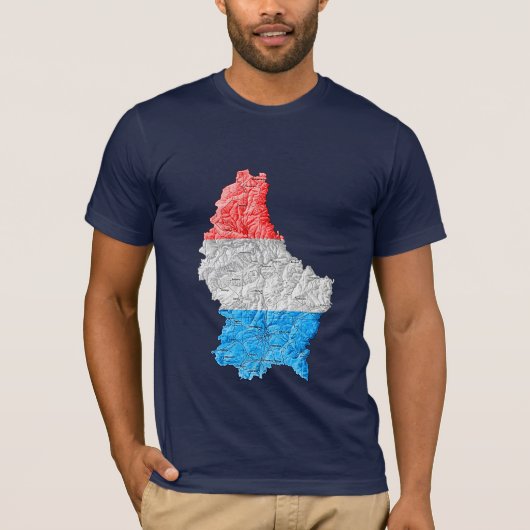 Luxemburger Flagcolor-Map-T - Shirt (Vorderseite)