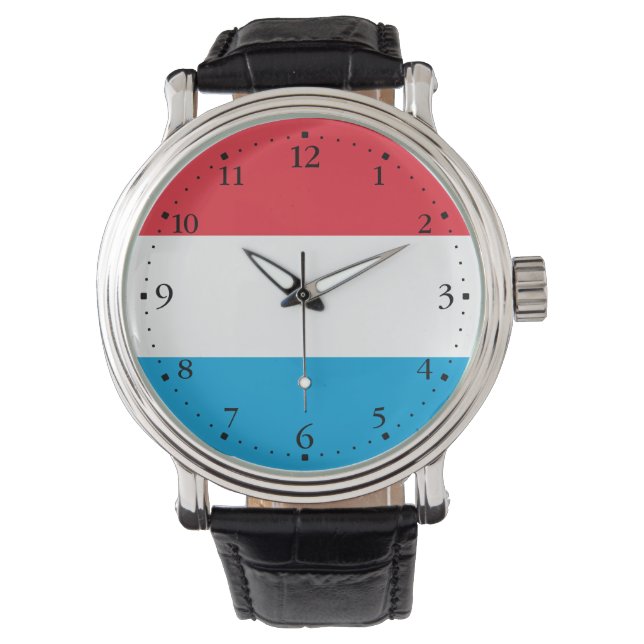 Luxemburger Flagge Armbanduhr (Vorderseite)