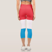 Luxemburger Flagge Capri Leggings (Rückseite)