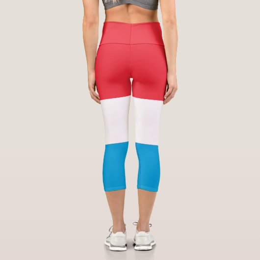 Luxemburger Flagge Capri Leggings (Rückseite)