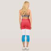 Luxemburger Flagge Capri Leggings (Rückseite)