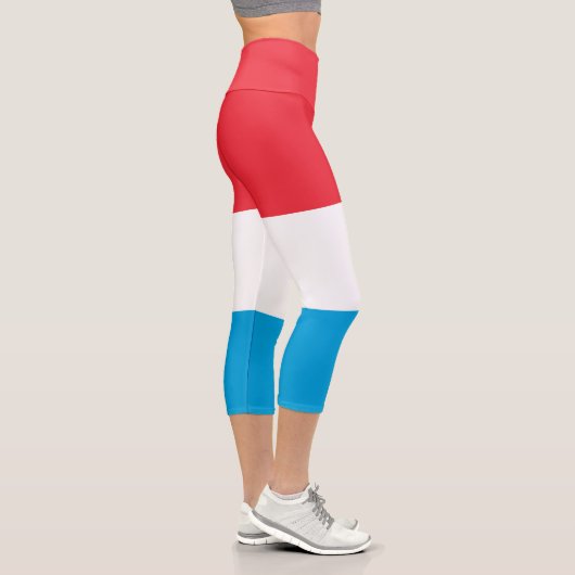 Luxemburger Flagge Capri Leggings (Rechts)