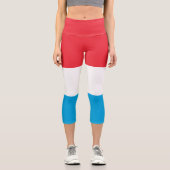 Luxemburger Flagge Capri Leggings (Vorderseite)