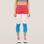 Luxemburger Flagge Capri Leggings (Vorderseite)