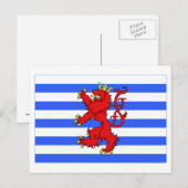 Luxemburger Flagge (de facto) Postkarte (Vorne/Hinten)