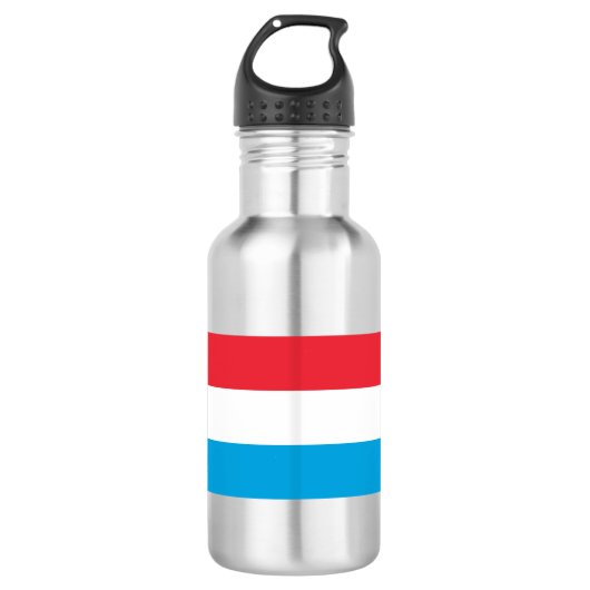 Luxemburger Flagge Edelstahlflasche (Vorderseite)