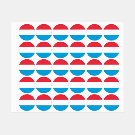Luxemburger Flagge Etiketten (Blatt)