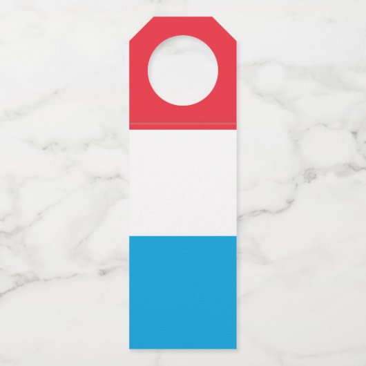Luxemburger Flagge Flaschenanhänger (Vorderseite)