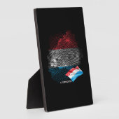 Luxemburger Flagge Fotoplatte (Seite)