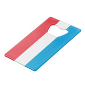 Luxemburger Flagge Geldbeutel Flaschenöffner (Vorderseite Schrägansicht)