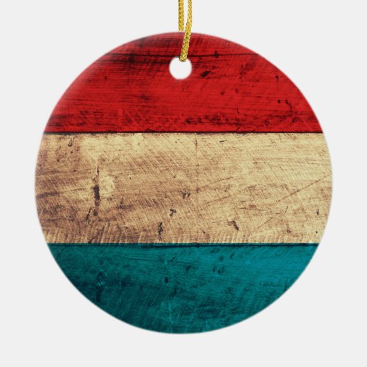 Luxemburger Flagge Keramik Ornament (Vorne)