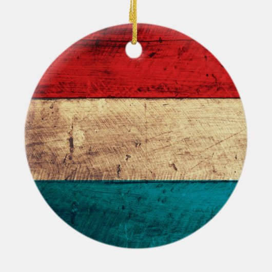 Luxemburger Flagge Keramik Ornament (Hinten)