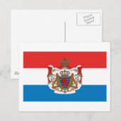 Luxemburger Flagge mit COA Postkarte (Vorne/Hinten)
