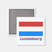 Luxemburger Flagge mit Name Magnet (Vorderseite/Rückseite)