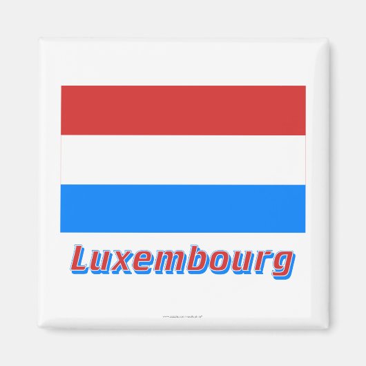 Luxemburger Flagge mit Name Magnet (Vorne)