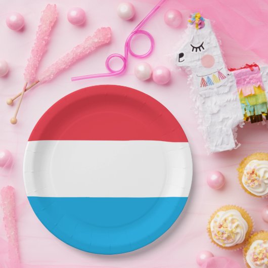 Luxemburger Flagge Pappteller (Party)