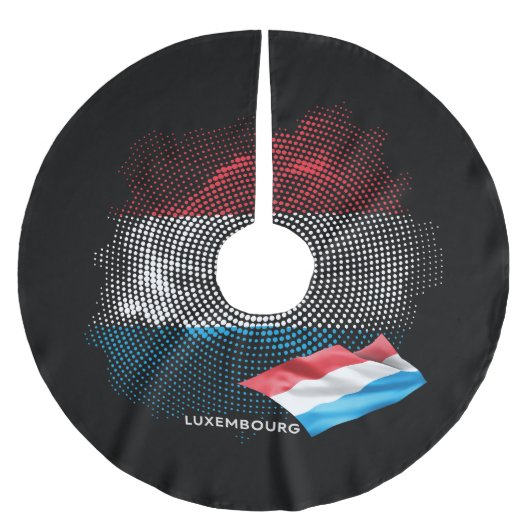 Luxemburger Flagge Polyester Weihnachtsbaumdecke (Vorderseite)