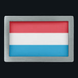 Luxemburger Flagge Rechteckige Gürtelschnalle<br><div class="desc">Patriotische Flagge von Luxemburg.</div>