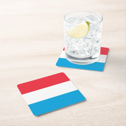 Luxemburger Flagge Rechteckiger Pappuntersetzer (Vor Ort)