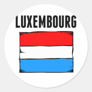 Luxemburger Flagge Runder Aufkleber