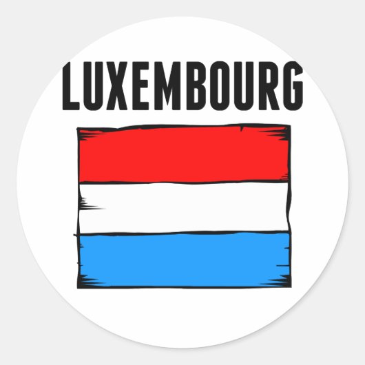 Luxemburger Flagge Runder Aufkleber (Vorderseite)