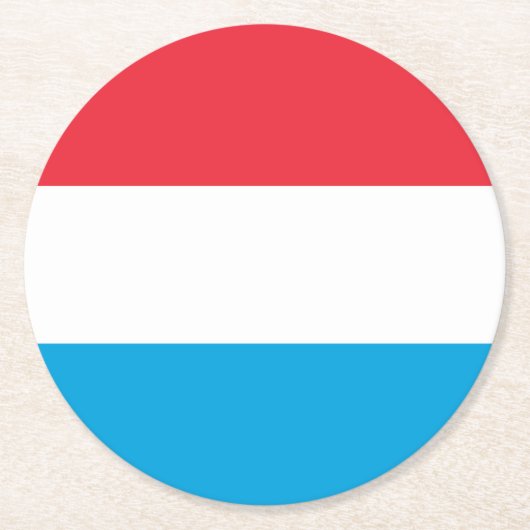 Luxemburger Flagge Runder Pappuntersetzer (Vorderseite)