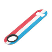Luxemburger Flagge Speed Flaschenöffner (Vorderseite Schrägansicht)