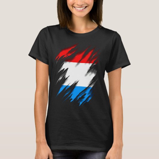 Luxemburger Flagge T-Shirt (Vorderseite)